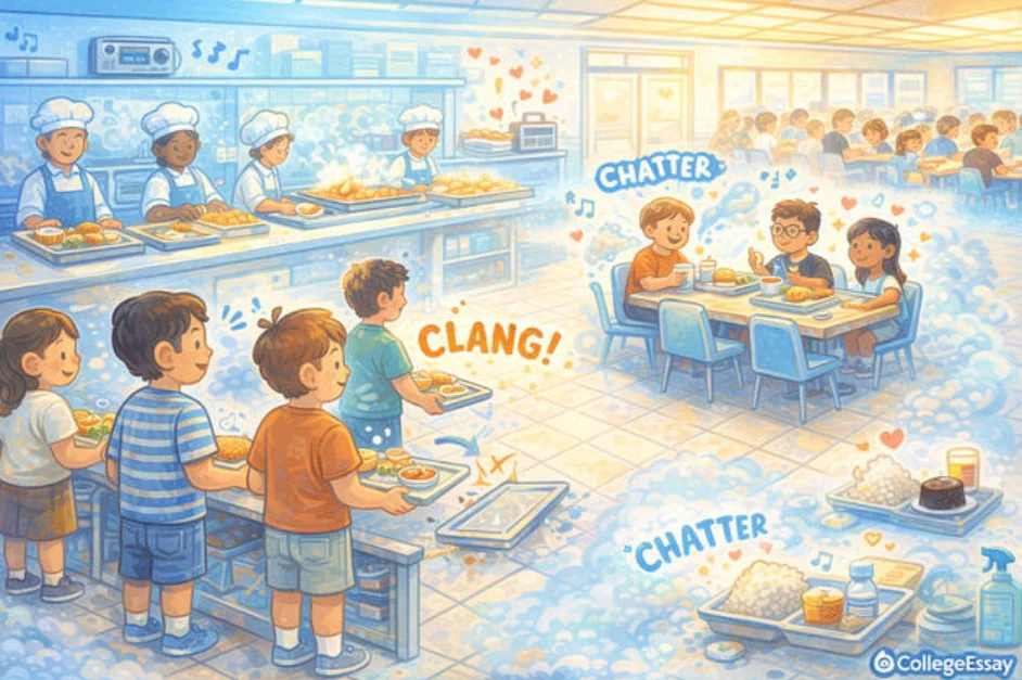 School canteen at lunchtime